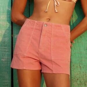 NWT Roxy High Waist stretch Mauve corduroy Shorts sz 30